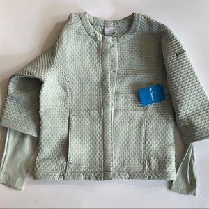 Columbia Womens Light Teal Snap Button Place To Place Jacket